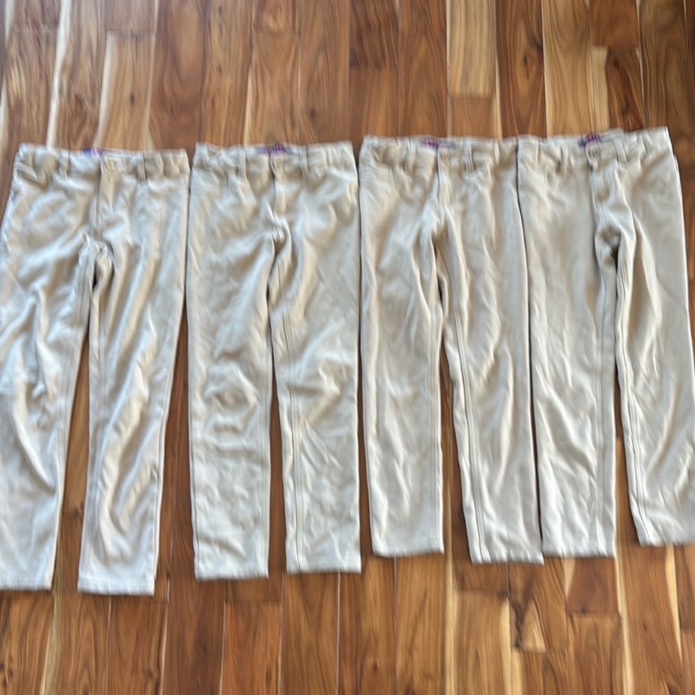French Toast Girls Uniform - Pant Bundle 4 Pair Tan Skinny Jeggings